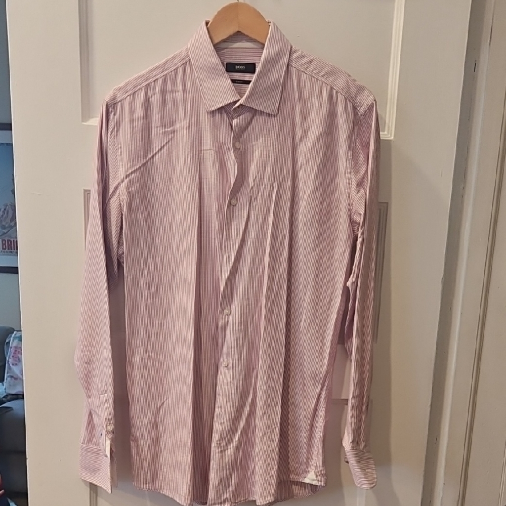Boss Pink Dress Shirt Elegant Formal Wear
